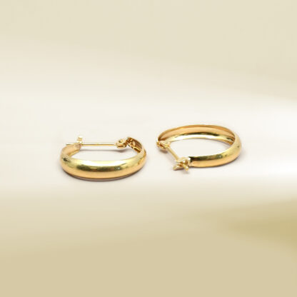 18K Yellow Gold Hoop Earrings - Image 3