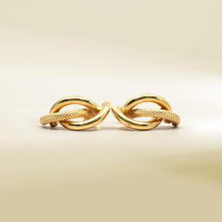 18K Yellow Gold Half Hoop Earrings