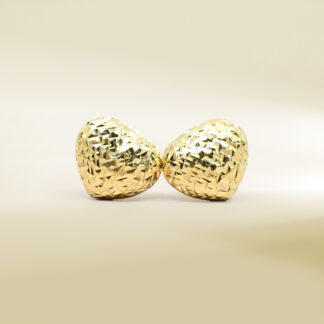 18K Yellow Gold Puffy Heart Earrings
