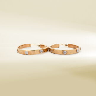 18K Two-Tone Brand-Inspired Hoop Earrings