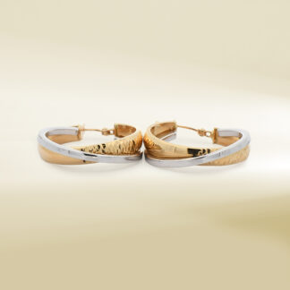 18K Two-Tone Hoop Earrings