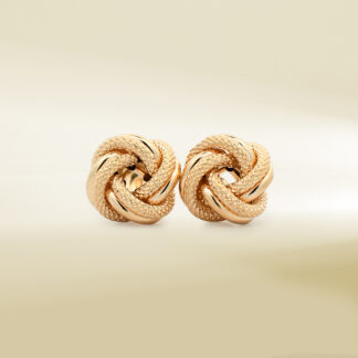 18K Yellow Gold Knot Design Earrings