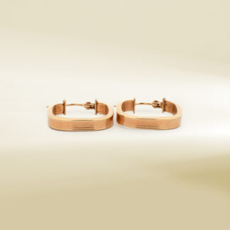 18K Yellow Gold Square Shape Hoop Earrings