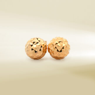 18K Yellow Gold Ball Design Earrings
