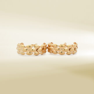 18K Yellow Gold C Hoop Earrings