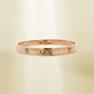 14K Yellow Gold Brand-Inspired Clip Type  Bangle