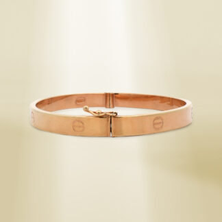 14K Yellow Gold Brand-Inspired Clip Type  Bangle