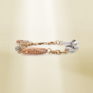 14K Tri-Color Charm Design Bracelet