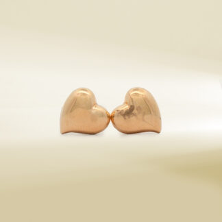 18K Yellow Gold Heart Design Earrings