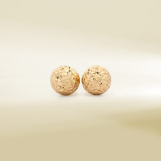 18K Yellow Gold Ball Design Earrings