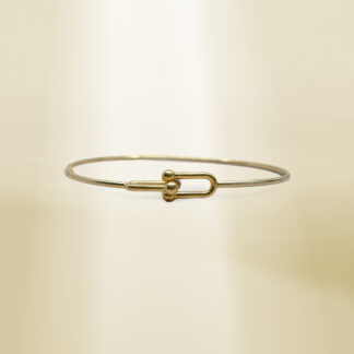 18K Yellow Gold Brand-Inspired Bangle