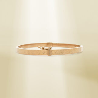 18K Yellow Gold Brand-Inspired Clip Type Bangle