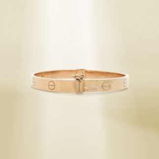 18K Yellow Gold Brand-Inspired Clip Type Bangle