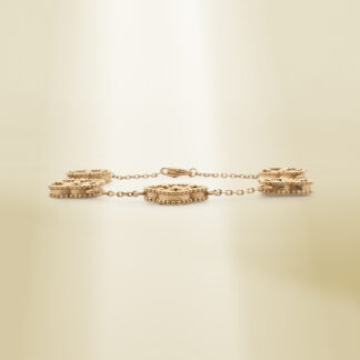 18K Yellow Gold Brand-Inspired Four-Leaf Clover Bracelet