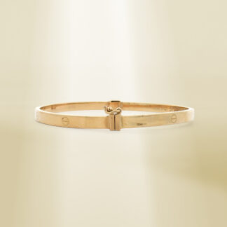 18K Yellow Gold Brand-Inspired Clip Type Bangle