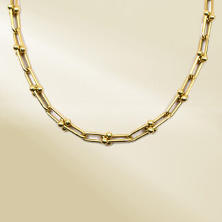 18K Yellow Gold Brand-Inspired Necklace