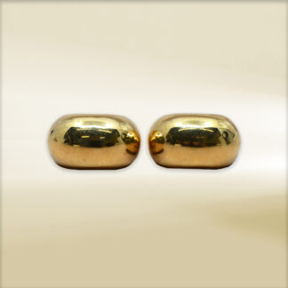 18K Yellow Gold Dome Hoop Earrings