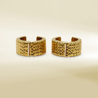 18K Yellow Gold Thick Hoop Earrings